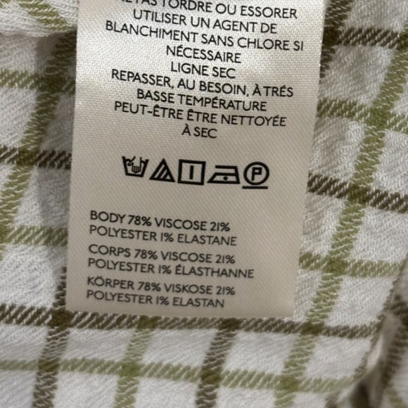 Pilcro Keira Long-Sleeve Plaid Blouse - Green, like new - Picture 8 of 10